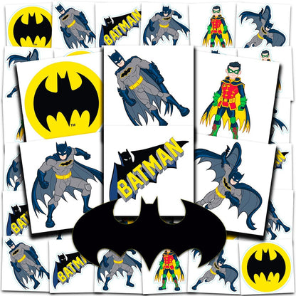 Batman Temporary Tattoos Party Favors Bundle – 72 Perforated 2" x 2" Tattoos for Kids, Boys, Girls (Batman Party Supplies)