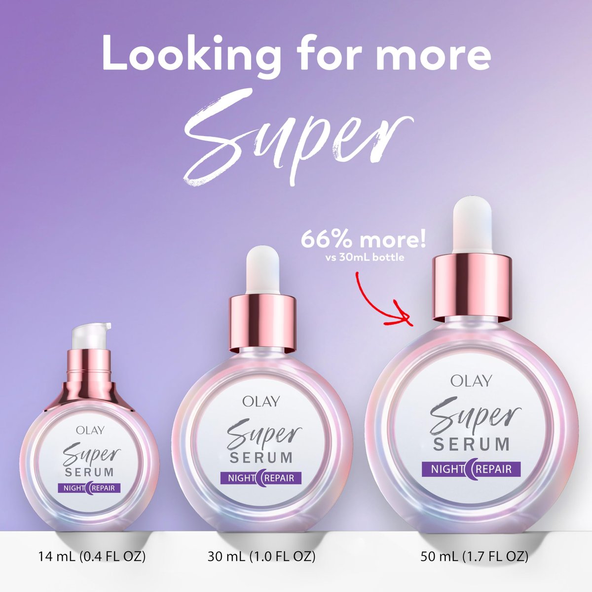 Olay Super Serum Night Repair Fragrance-Free Trial Size - Niacinamide, Peptide, Salicylic & Lactic Acid, Glycerin - 5-in-1 Skin Care Benefits - Hydrating, Reduces Dark Spots, Anti-Aging, 0.4 Oz Avelisse