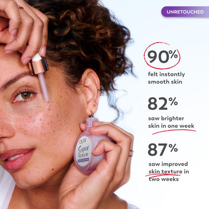 Olay Super Serum Night Repair Fragrance-Free Trial Size - Niacinamide, Peptide, Salicylic & Lactic Acid, Glycerin - 5-in-1 Skin Care Benefits - Hydrating, Reduces Dark Spots, Anti-Aging, 0.4 Oz Avelisse