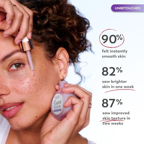 Olay Super Serum Night Repair Fragrance-Free Trial Size - Niacinamide, Peptide, Salicylic & Lactic Acid, Glycerin - 5-in-1 Skin Care Benefits - Hydrating, Reduces Dark Spots, Anti-Aging, 0.4 Oz Avelisse