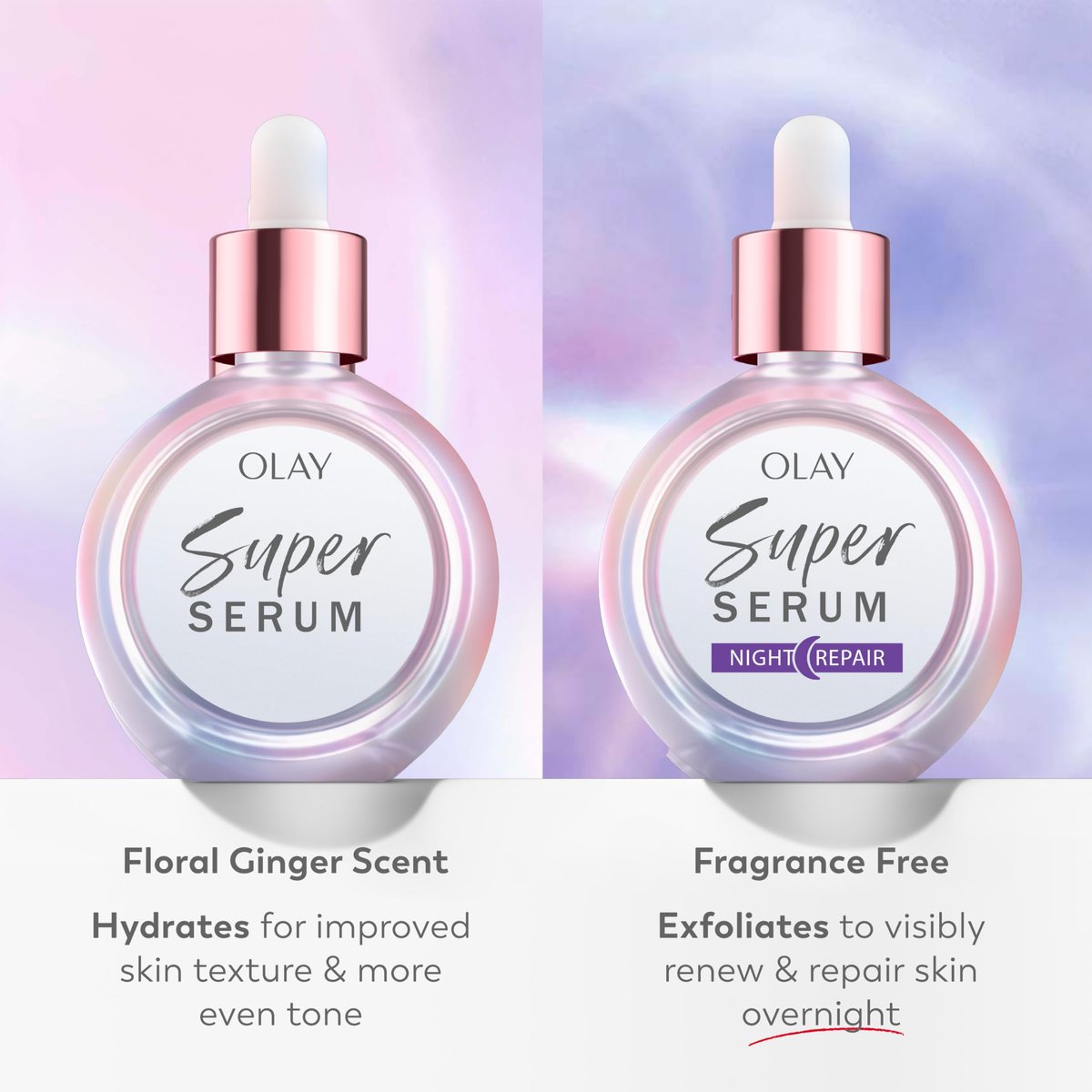 Olay Super Serum Night Repair Fragrance-Free Trial Size - Niacinamide, Peptide, Salicylic & Lactic Acid, Glycerin - 5-in-1 Skin Care Benefits - Hydrating, Reduces Dark Spots, Anti-Aging, 0.4 Oz Avelisse
