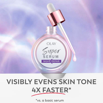 Olay Super Serum Night Repair Fragrance-Free Trial Size - Niacinamide, Peptide, Salicylic & Lactic Acid, Glycerin - 5-in-1 Skin Care Benefits - Hydrating, Reduces Dark Spots, Anti-Aging, 0.4 Oz Avelisse