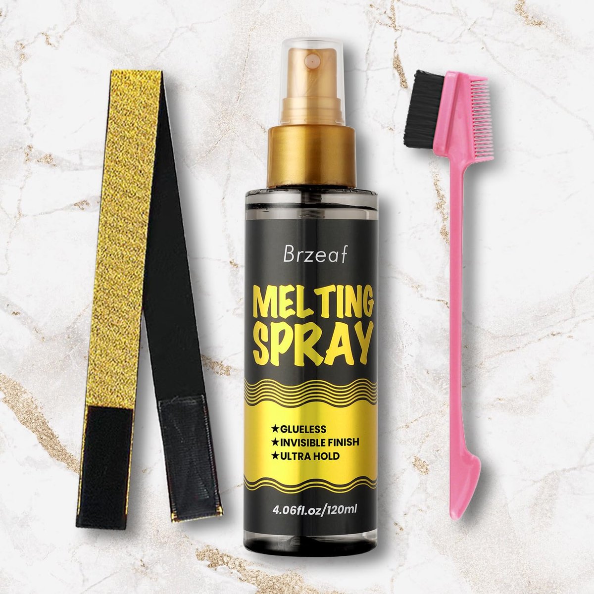 Brzeaf Lace Melting Spray & Wig Band (120ml) - Extreme Hold, Fast Drying, Natural Finish - görsel 11