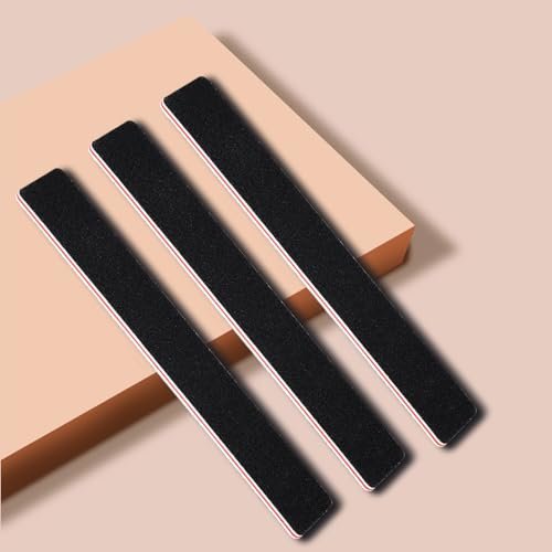 LNAUJS 10 Pack 100/180 Grit Nail Files, Black Professional Reusable Emery Boards for Acrylic Nails, Rectangle Nail Buffering Files - görsel 18