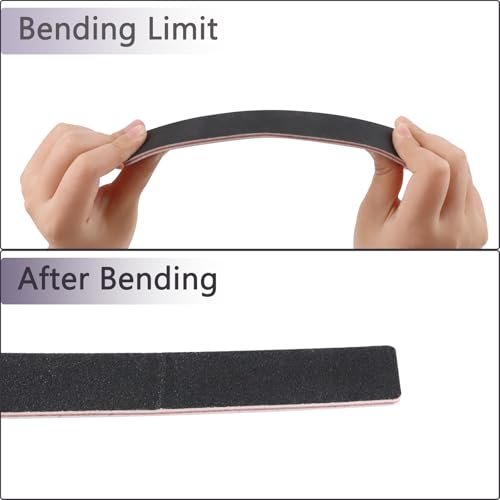 LNAUJS 10 Pack 100/180 Grit Nail Files, Black Professional Reusable Emery Boards for Acrylic Nails, Rectangle Nail Buffering Files - görsel 10