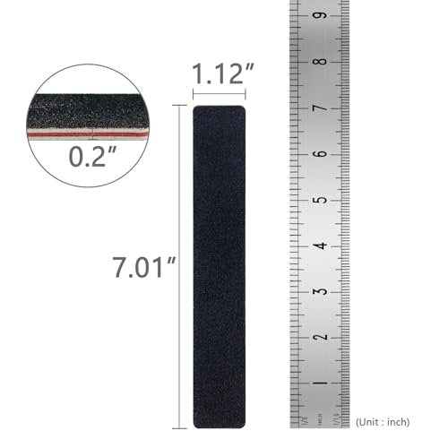 LNAUJS 10 Pack 100/180 Grit Nail Files, Black Professional Reusable Emery Boards for Acrylic Nails, Rectangle Nail Buffering Files - görsel 12