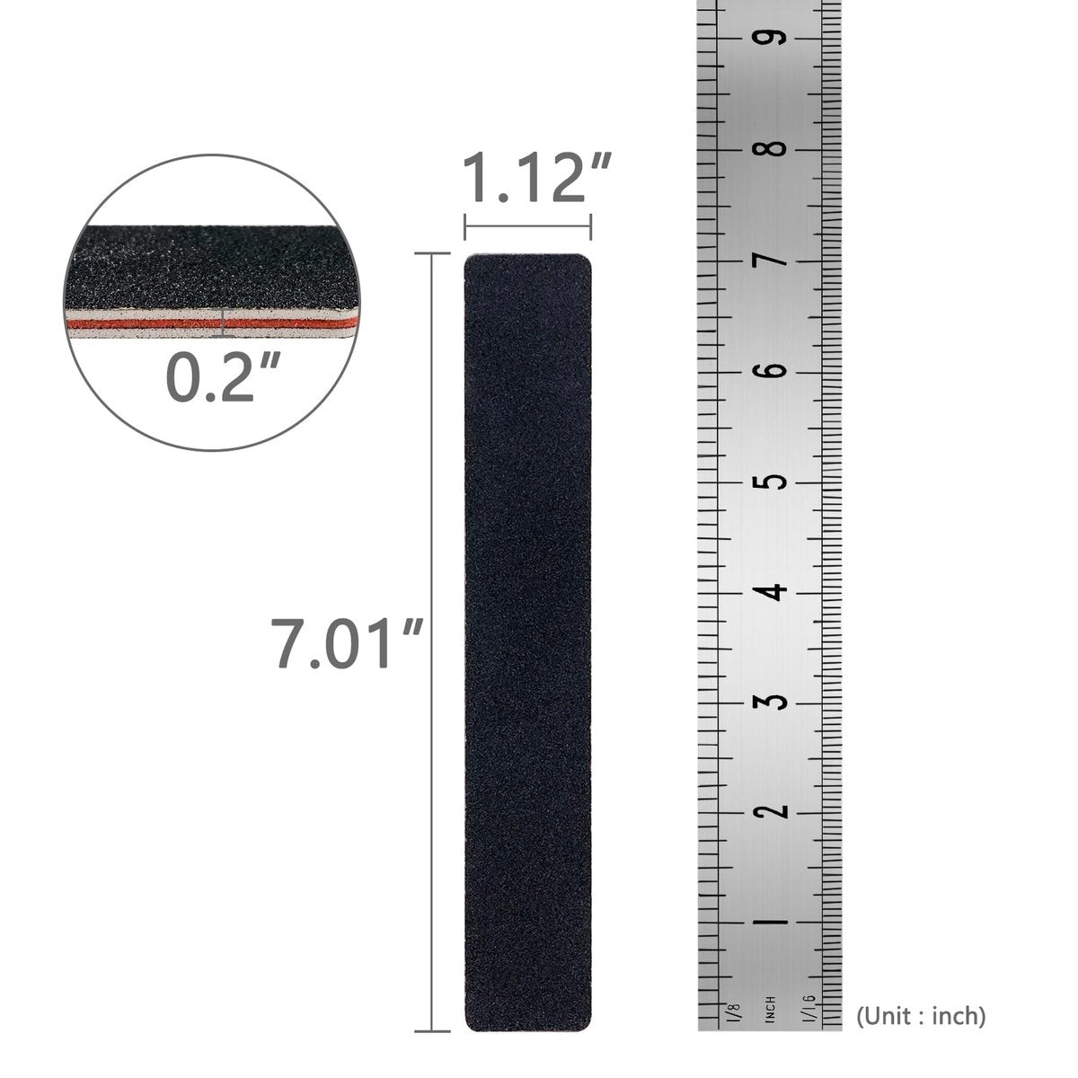 LNAUJS 10 Pack 100/180 Grit Nail Files, Black Professional Reusable Emery Boards for Acrylic Nails, Rectangle Nail Buffering Files - görsel 11