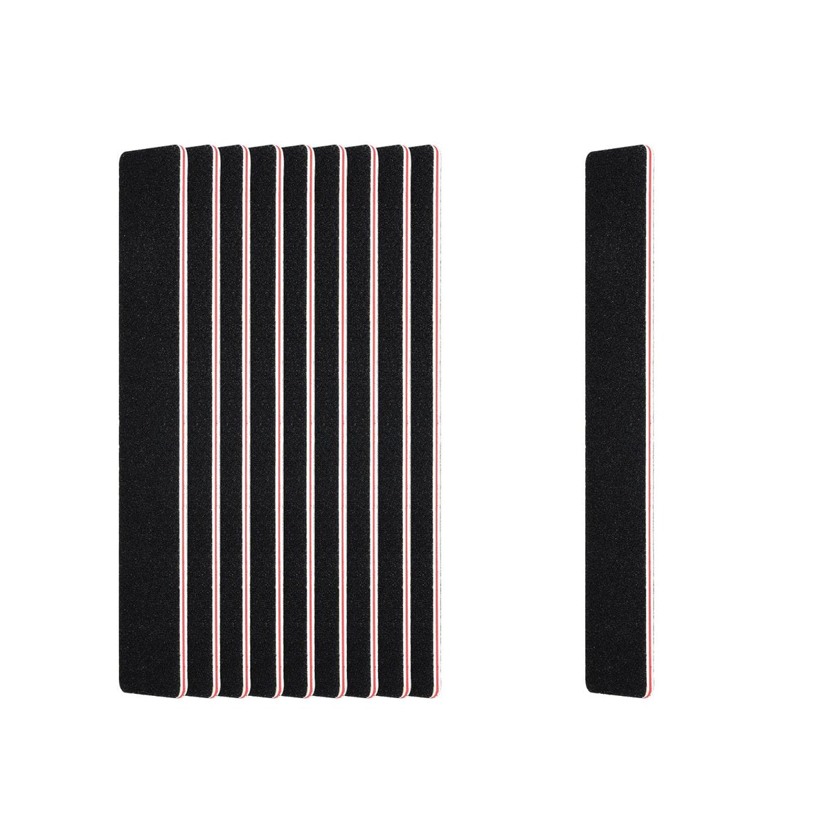 LNAUJS 10 Pack 100/180 Grit Nail Files, Black Professional Reusable Emery Boards for Acrylic Nails, Rectangle Nail Buffering Files - görsel 1