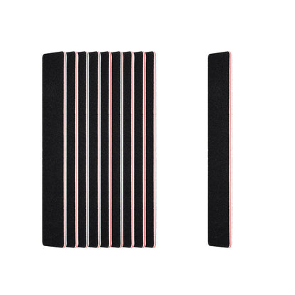 LNAUJS 10 Pack 100/180 Grit Nail Files, Black Professional Reusable Emery Boards for Acrylic Nails, Rectangle Nail Buffering Files
