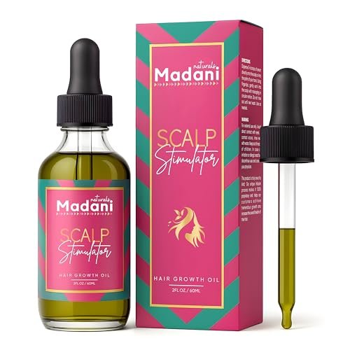 Madani Naturals Scalp Stimulator Hair Growth Oil with Rosemary Oil & Mint - Hair Loss Treatment for Split Ends and Dry Scalp, Strengthen Hair, 2 Fl Oz Avelisse