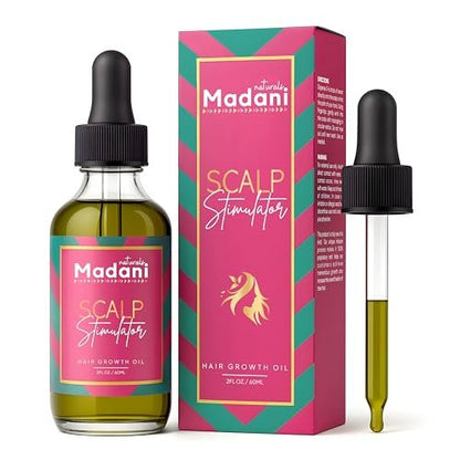 Madani Naturals Scalp Stimulator Hair Growth Oil with Rosemary Oil & Mint - Hair Loss Treatment for Split Ends and Dry Scalp, Strengthen Hair, 2 Fl Oz Avelisse