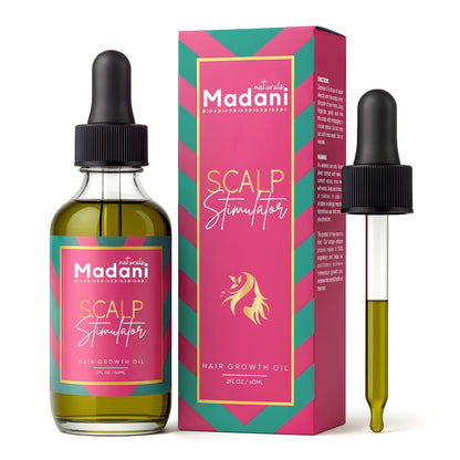 Madani Naturals Scalp Stimulator Hair Growth Oil with Rosemary Oil & Mint - Hair Loss Treatment for Split Ends and Dry Scalp, Strengthen Hair, 2 Fl Oz Avelisse