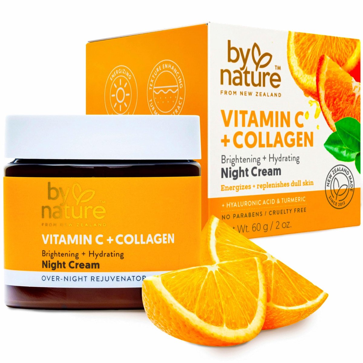 By Nature Face Night Cream - Vitamin C + Collagen PM Moisturizing Facial Lotion for Women, 2 Oz Avelisse