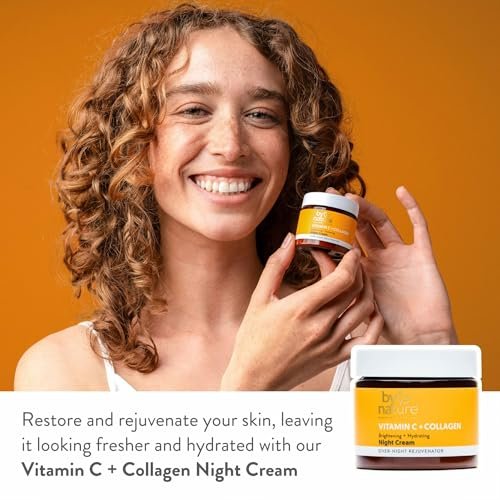 By Nature Face Night Cream - Vitamin C + Collagen PM Moisturizing Facial Lotion for Women, 2 Oz Avelisse