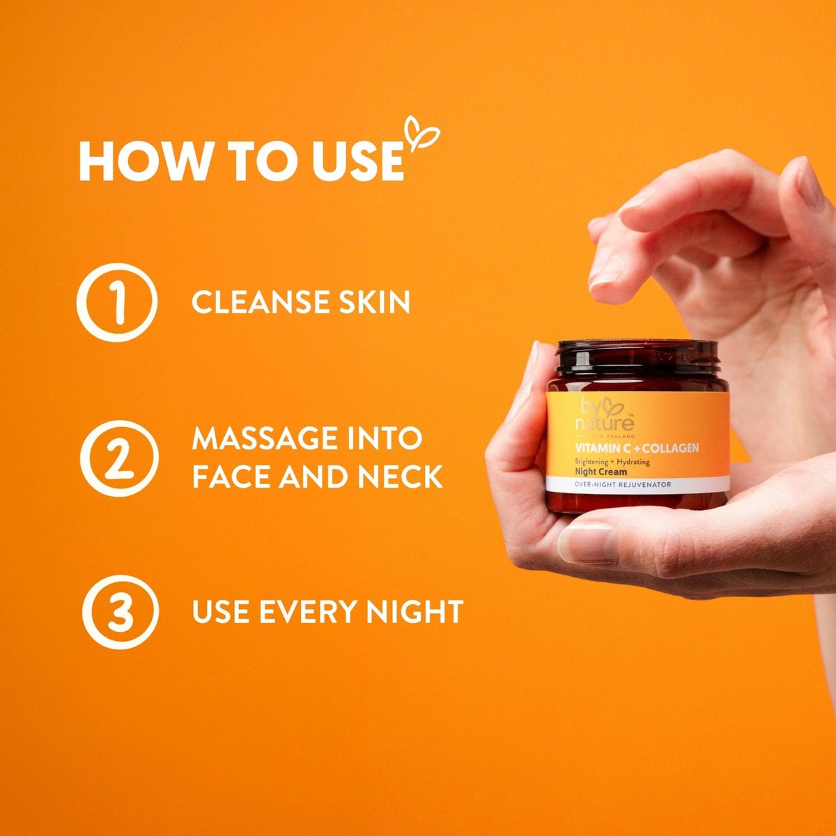 By Nature Face Night Cream - Vitamin C + Collagen PM Moisturizing Facial Lotion for Women, 2 Oz Avelisse