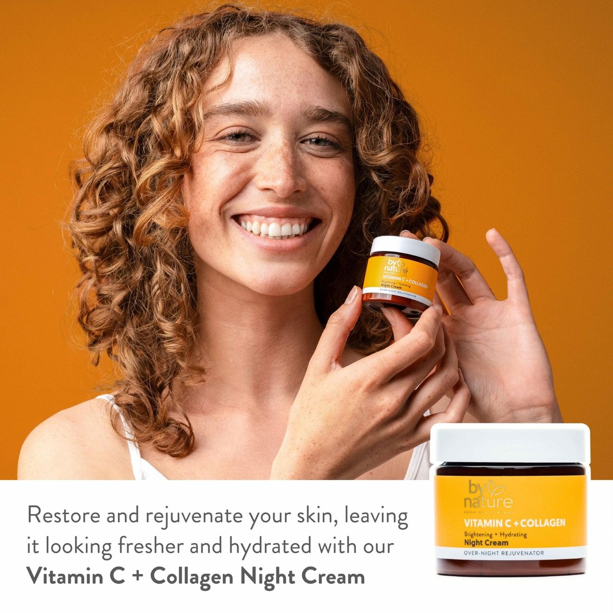 By Nature Face Night Cream - Vitamin C + Collagen PM Moisturizing Facial Lotion for Women, 2 Oz Avelisse