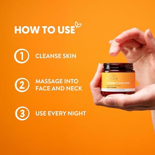 By Nature Face Night Cream - Vitamin C + Collagen PM Moisturizing Facial Lotion for Women, 2 Oz Avelisse