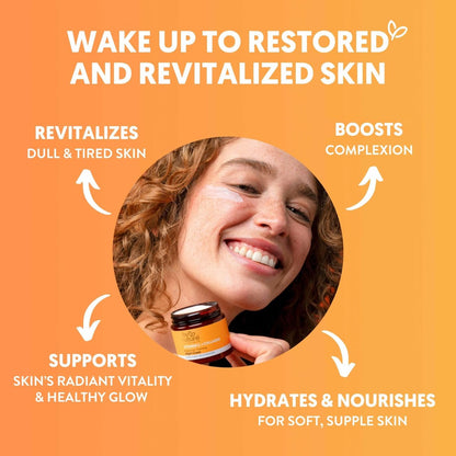 By Nature Face Night Cream - Vitamin C + Collagen PM Moisturizing Facial Lotion for Women, 2 Oz Avelisse