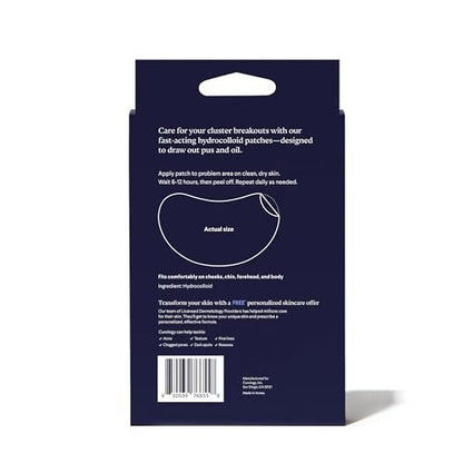 Curology Emergency Spot Patch Clusters for Breakouts - Fast Acting Large Hydrocolloid Pimple Patches for Face, Oil Absorbing, 14 Count Avelisse