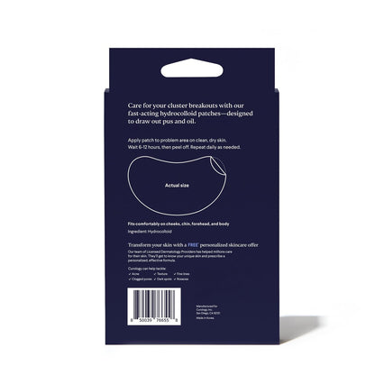 Curology Emergency Spot Patch Clusters for Breakouts - Fast Acting Large Hydrocolloid Pimple Patches for Face, Oil Absorbing, 14 Count Avelisse