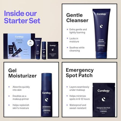 Curology Skin Care Starter Gift Set – Gentle Essentials Kit with Emergency Spot Patches, 60-Day Supply for All Skin Types Avelisse