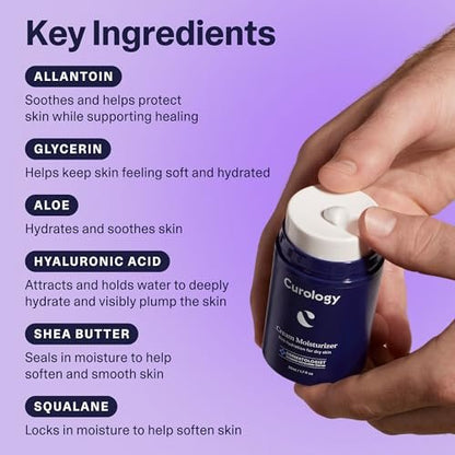 Curology Cream Moisturizer - Rich Hydrating Face Lotion for Dry Skin with Shea Butter and Hyaluronic Acid, 1.7 fl oz