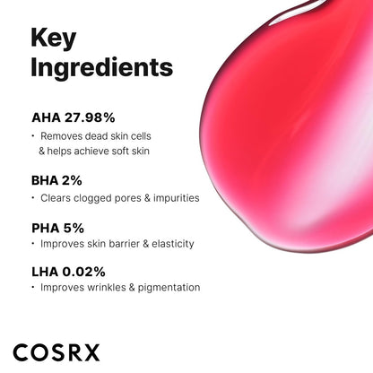 COSRX AHA BHA PHA LHA 35% Peel – Chemical Exfoliating Peeling Gel for Dull, Rough, Oily Skin, 1.01 fl. oz / 30 ml Avelisse