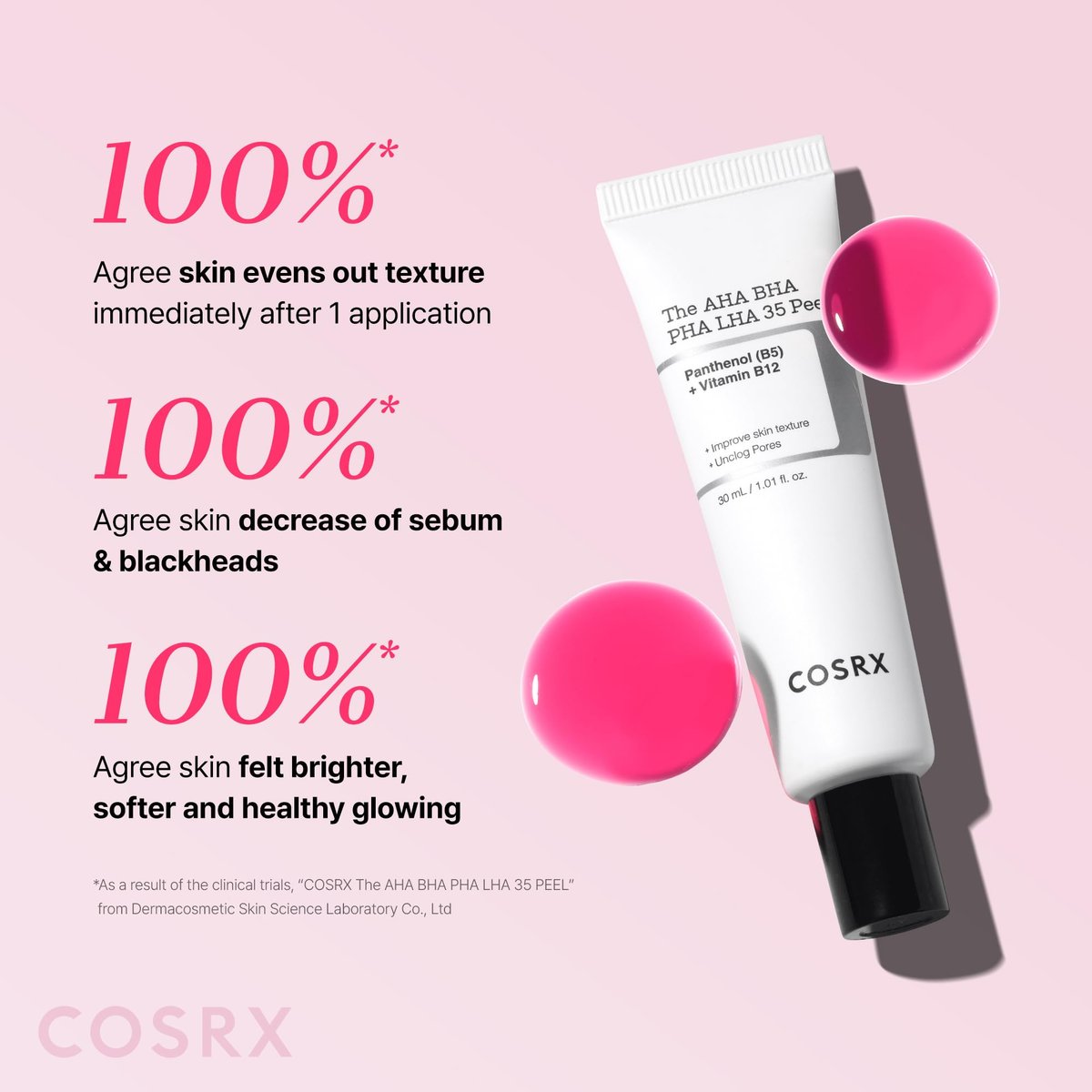 COSRX AHA BHA PHA LHA 35% Peel – Chemical Exfoliating Peeling Gel for Dull, Rough, Oily Skin, 1.01 fl. oz / 30 ml Avelisse