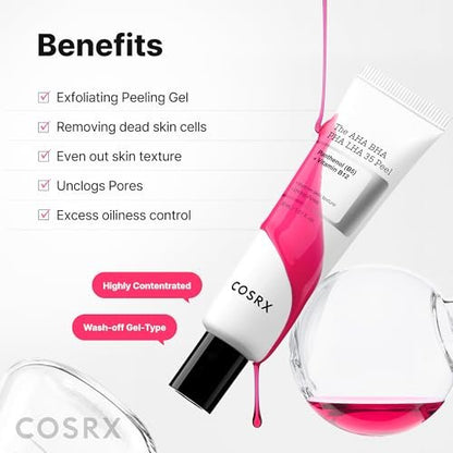 COSRX AHA BHA PHA LHA 35% Peel – Chemical Exfoliating Peeling Gel for Dull, Rough, Oily Skin, 1.01 fl. oz / 30 ml Avelisse