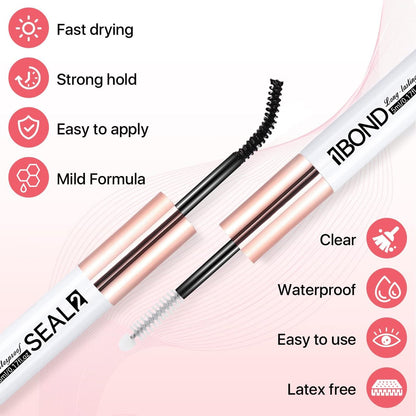 Miuffue Eyelash Glue - Latex-Free Lash Bond and Seal for Sensitive Eyes, Strong Hold 48 Hours