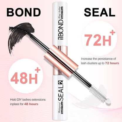 Miuffue Eyelash Glue - Latex-Free Lash Bond and Seal for Sensitive Eyes, Strong Hold 48 Hours