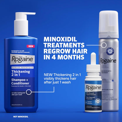 Rogaine Men's 5% Minoxidil Foam Hair Regrowth Treatment, Extra Strength, Unscented, 4 Month Supply (4 x 2.11 oz Cans) Avelisse