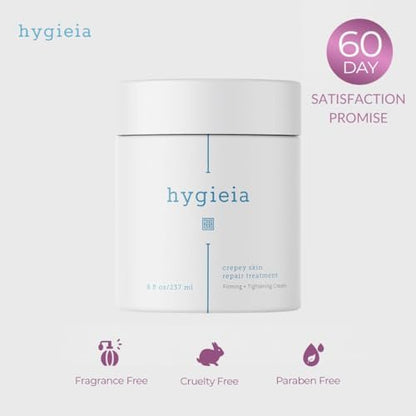 Hygieia + Crepey Skin Full Body Moisturizing & Firming Cream – Tighten & Smooth Crepey Skin - Anti-Aging Moisturizer with Hyaluronic Acid, AHAs & Natural Oils, 8 oz Avelisse