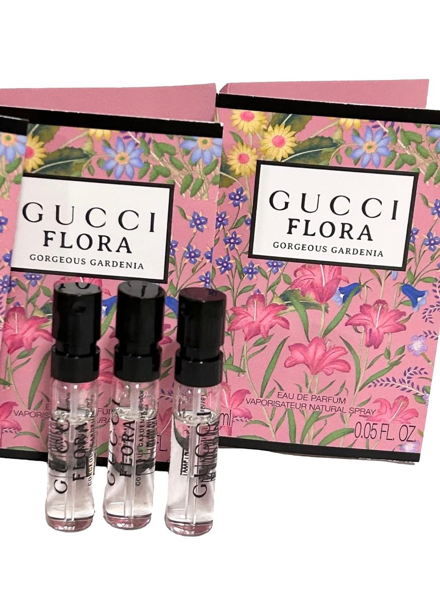 Gucci Flora Gorgeous Gardenia Eau de Parfum Sample Spray - 1.5 ml (0.05 oz) Set of 3 Avelisse