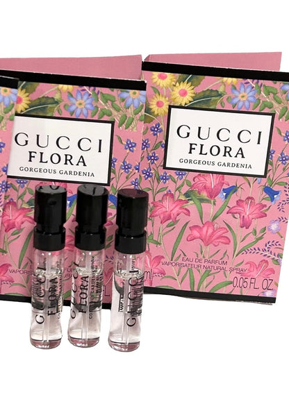 Gucci Flora Gorgeous Gardenia Eau de Parfum Sample Spray - 1.5 ml (0.05 oz) Set of 3 Avelisse
