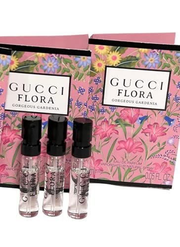 Gucci Flora Gorgeous Gardenia Eau de Parfum Sample Spray - 1.5 ml (0.05 oz) Set of 3 Avelisse