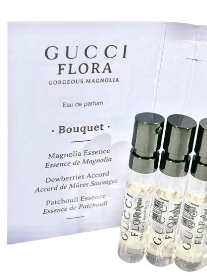 Gucci Flora Gorgeous Magnolia Eau de Parfum Sample Set - 3 x 1.5 ml / 0.05 oz Travel Sprays