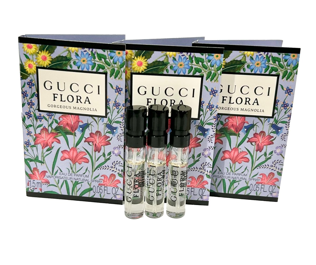 Gucci Flora Gorgeous Magnolia Eau de Parfum Sample Set - 3 x 1.5 ml / 0.05 oz Travel Sprays - görsel 2