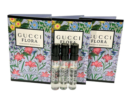 Gucci Flora Gorgeous Magnolia Eau de Parfum Sample Set - 3 x 1.5 ml / 0.05 oz Travel Sprays