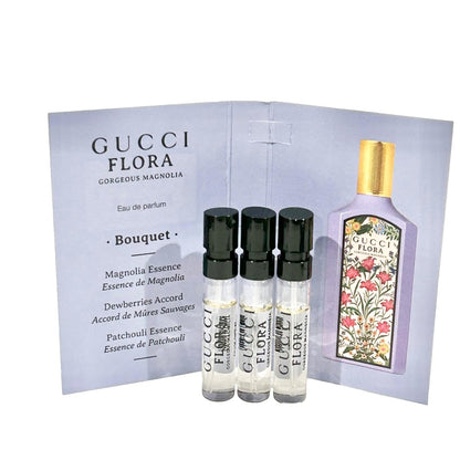 Gucci Flora Gorgeous Magnolia Eau de Parfum Sample Set - 3 x 1.5 ml / 0.05 oz Travel Sprays