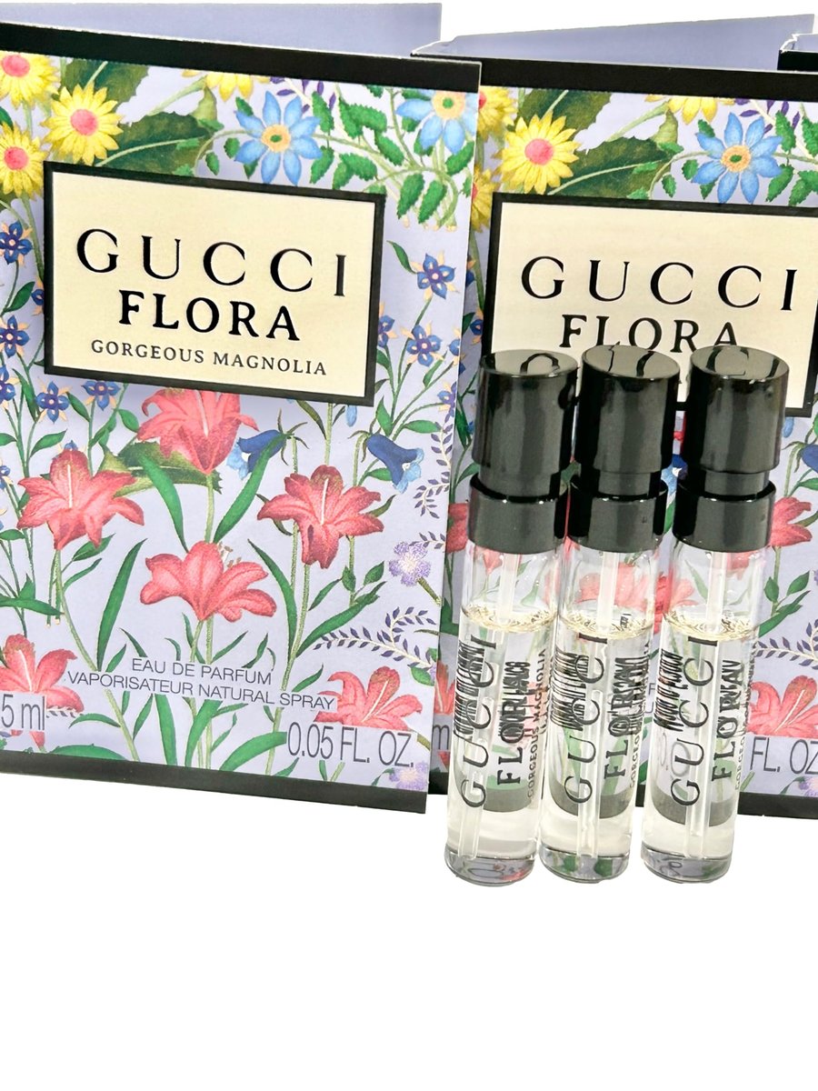 Gucci Flora Gorgeous Magnolia Eau de Parfum Sample Set - 3 x 1.5 ml / 0.05 oz Travel Sprays - görsel 4
