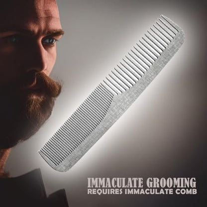 Stainless Steel Comb for Men – 5 Inch Travel Size Barber Grooming Comb