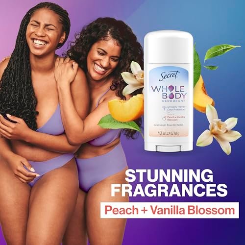 Secret Whole Body Deodorant Stick for Women, Peach & Vanilla, Aluminum Free, 72 HR Odor Protection, 2.4 oz - görsel 13