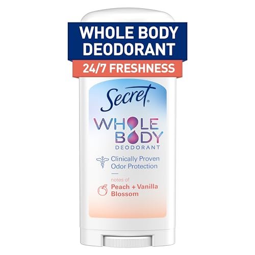 Secret Whole Body Deodorant Stick for Women, Peach & Vanilla, Aluminum Free, 72 HR Odor Protection, 2.4 oz - görsel 2