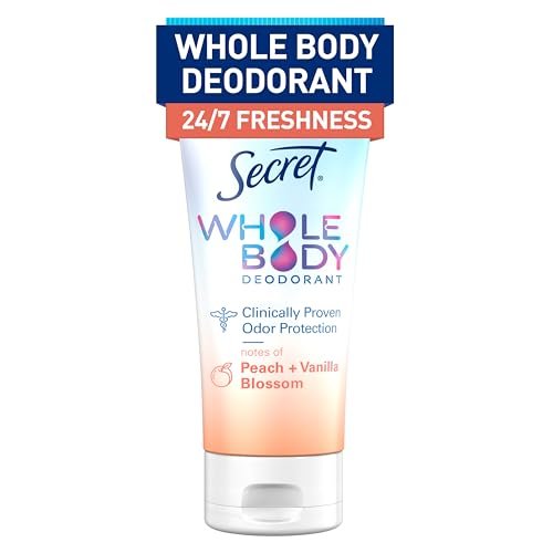 Secret Whole Body Deodorant Cream for Women, Peach & Vanilla Blossom Scent, Aluminum Free Deodorant, 72 HR Odor Protection, 3.0 oz - görsel 1