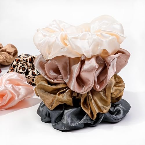 16 Satin Scrunchies for Women – Gentle Hair Ties, No-Crease Ponytail Holders for Thick & Curly Hair, Multicolor Set - görsel 10