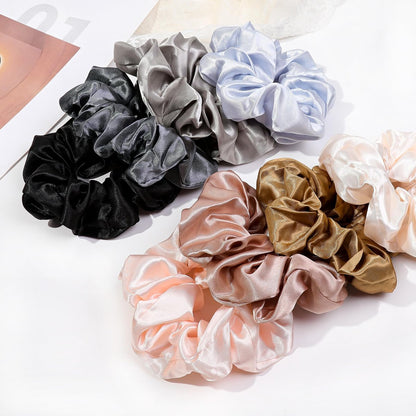 16 Satin Scrunchies for Women – Gentle Hair Ties, No-Crease Ponytail Holders for Thick & Curly Hair, Multicolor Set