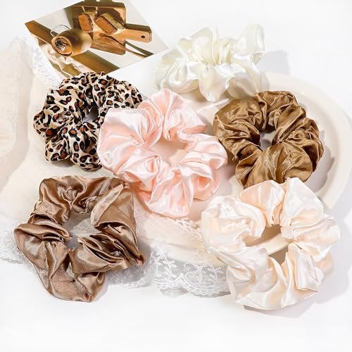 16 Satin Scrunchies for Women – Gentle Hair Ties, No-Crease Ponytail Holders for Thick & Curly Hair, Multicolor Set - görsel 8