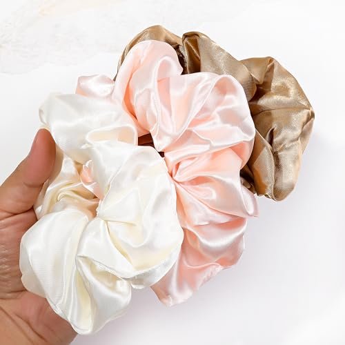 16 Satin Scrunchies for Women – Gentle Hair Ties, No-Crease Ponytail Holders for Thick & Curly Hair, Multicolor Set - görsel 6