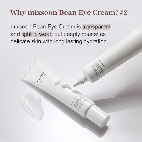 mixsoon Bean Eye Cream – Nourishing & Firming Eye Cream with Fermented Bean and Peptide Complex, Niacinamide, 20ml / 0.67 fl.oz. for Dark Circles and Puffiness Avelisse